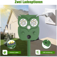 Ультразвуковий відлякувач HULAXILOTI KSSPP10 упаковка з 2 штук 5 режимів роботи водонепроникний IP65 для відлякування бродячих кішок голубів та інших тварин (my-17226)