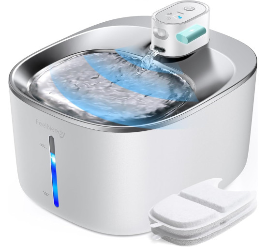 Бездротовий фонтан для кішок з датчиком FEELNEEDY YPD-C004P білий (my-18092) Бездротовий фонтан для кішок з датчиком FEELNEEDY YPD-C004P білий (my-18092)