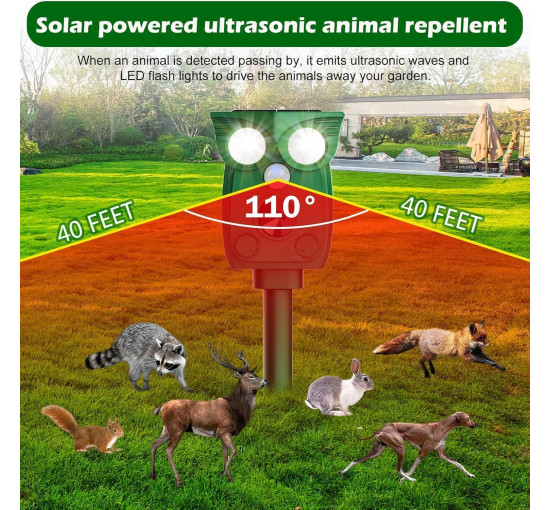 Ультразвуковой отпугиватель домашних животных на открытом воздухе PEHTIY (my-18125)