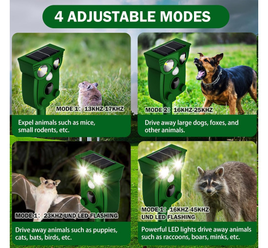 Ультразвуковой отпугиватель домашних животных на открытом воздухе PEHTIY (my-18125)