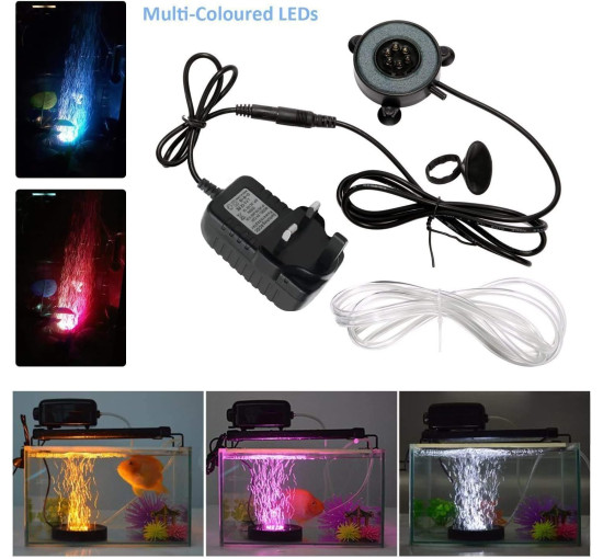 Світлодіодний світильник Air Stone для акваріума, різнокольоровий диск-міхур для риб (my-18158)