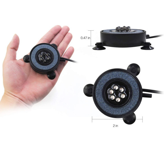 Світлодіодний світильник Air Stone для акваріума, різнокольоровий диск-міхур для риб (my-18158)