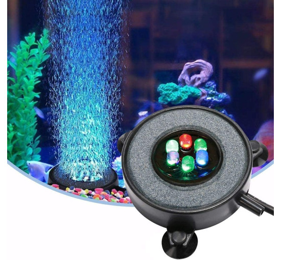 Світлодіодний світильник Air Stone для акваріума, різнокольоровий диск-міхур для риб (my-18158) Світлодіодний світильник Air Stone для акваріума, різнокольоровий диск-міхур для риб (my-18158)