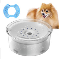 Большая миска для воды с ковриком для медленного поения собак, кошек Mukkela MK014 2 л серебристый (my-14053)