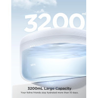 Супертихий фонтан для кішок FEELNEEDY FN-W06 об'ємом 3,2 л білий (my-18046)