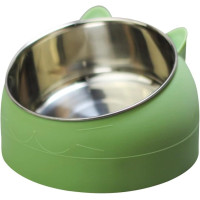 Миска из нержавеющей стали для домашних животных AYMAYA, наклонная кормушка для защиты шейного отдела позвоночника, зеленый, белый, черный, голубой (my-15097)