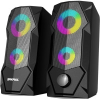 Компьютерные стерео колонки SPKPAL проводной игровой динамик RGB для ПК 2.0, ноутбука (my-1026)