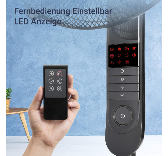 Бесшумный напольный вентилятор Midea FS40-15FR с дистанционным управлением. (my-16090)