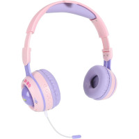 Детские беспроводные наушники Zunate KE‑21RGB-подсветка Bluetooth 5.0 фиолетовый (my-8079)