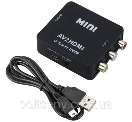 Конвертер с AV (3RCA) в HDMI Переходник Адаптер TV Конвертер Аудио Видео (my-6153)