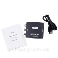 Конвертер с AV (3RCA) в HDMI Переходник Адаптер TV Конвертер Аудио Видео (my-6153)