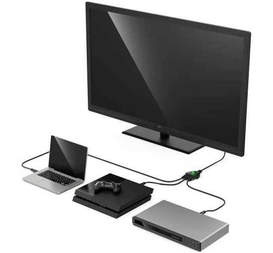 Переключатель QGECEN HDMI Switch Splitter 3 in 1 Out HDMI Switch, HDMI Splitter, HDMI Hub черный (my-6152)