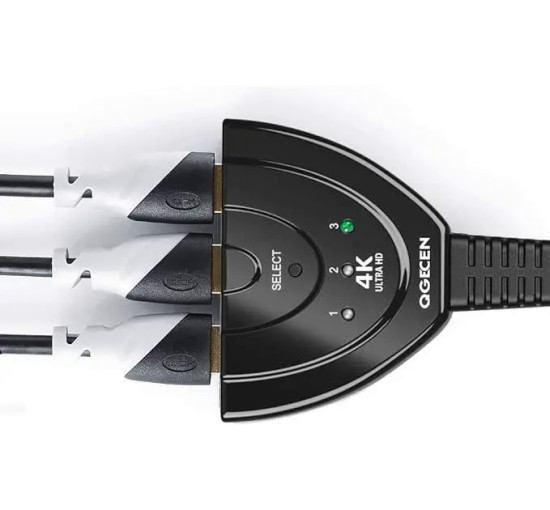 Переключатель QGECEN HDMI Switch Splitter 3 in 1 Out HDMI Switch, HDMI Splitter, HDMI Hub черный (my-6152)