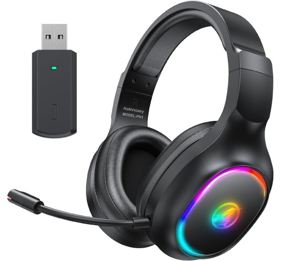 Бездротова ігрова гарнітура Awinnasey PH1 з мікрофоном, колір Deep Black (my-6034)