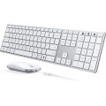 Беспроводная клавиатура и мышь Seenda JP-064-3 совместимые с Win 7/8/10, MacBook Pro/Air, iPad, планшетом белый серебристый (my-11038)