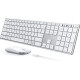 Беспроводная клавиатура и мышь Seenda JP-064-3 совместимые с Win 7/8/10, MacBook Pro/Air, iPad, планшетом белый серебристый (my-11038)