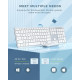 Беспроводная клавиатура и мышь Seenda JP-064-3 совместимые с Win 7/8/10, MacBook Pro/Air, iPad, планшетом белый серебристый (my-11038)
