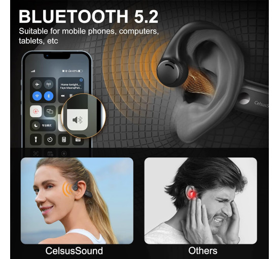 Навушники з кістковою провідністю CelsusSound S100 із вбудованим мікрофоном, зелені (my-6107)