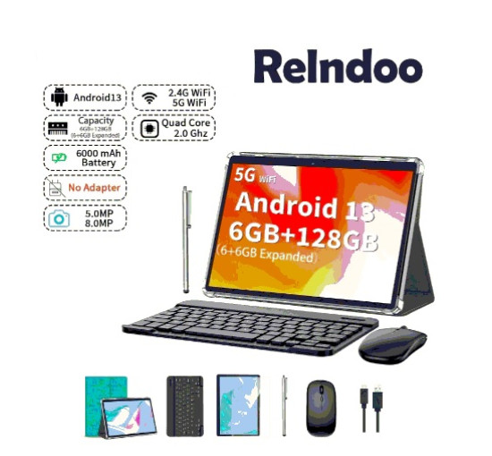 Планшет RELNDOO Android13 ОЗУ 6 ГБ ПЗУ 256ГБ CPU Rockchip экран 10,1" зеленый (my-8051)