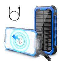 Повербанк Pusiou Qi 15W на 36800 мАч с 4 выходами и двумя входами синий (my-6095)