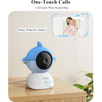 Відеоняня WUUK BA530 BAP01 1N1, 2K, 5,5-дюймовий дисплей, з кутом огляду 135 ° (my-19033)