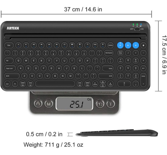 Беспроводная Bluetooth-клавиатура Arteck HB206-2 (my-6133)