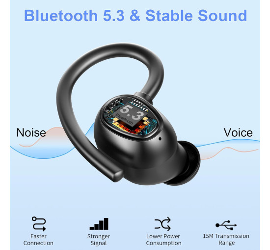 Беспроводные наушники Lrecat i21Bluetooth 5.3 черные (my-6134)