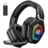 Беспроводные наушники с RGB-подсветкой Ozeino OW810 с микрофоном, черный (my-6086)