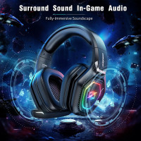 Беспроводные наушники с RGB-подсветкой Ozeino OW810 с микрофоном, черный (my-6086)