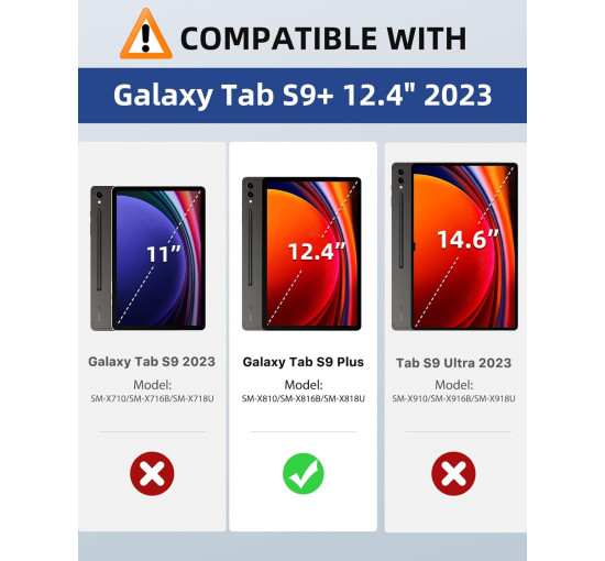 Чехол-клавиатура MoKo SM-X810, SM-X816, SM-X818 для Galaxy Tab S9 Plus с клавиатурой черный (my-8141)