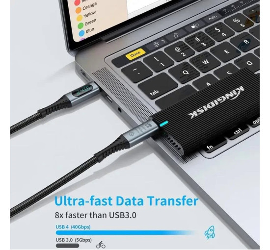 Кабель USB-С4 PD з дисплеєм Daguaika 240 W 40Gbps Thunderbolt 3/4 (my-8123)