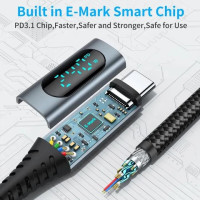 Кабель USB-С4 PD з дисплеєм Daguaika 240 W 40Gbps Thunderbolt 3/4 (my-8123)