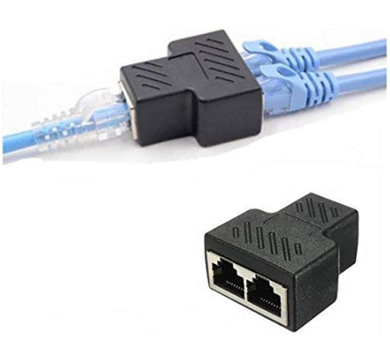 Комплект разъемов-разветвителей RJ45 черный (my-6159)