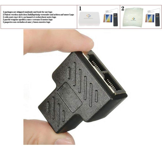 Комплект разъемов-разветвителей RJ45 черный (my-6159)