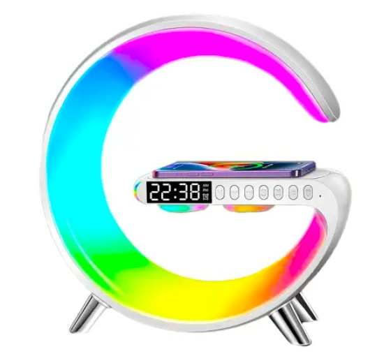 Лампа-нічник G63 RGB G-Smart Light з бездротовою зарядкою 10W та Bluetooth колонкою (my-6126)