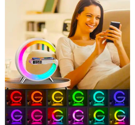 Лампа-нічник G63 RGB G-Smart Light з бездротовою зарядкою 10W та Bluetooth колонкою (my-6126)