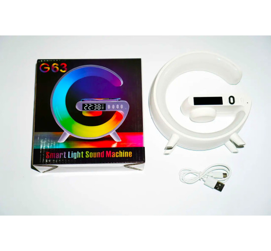 Лампа-нічник G63 RGB G-Smart Light з бездротовою зарядкою 10W та Bluetooth колонкою (my-6126)