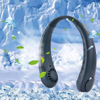 Вентилятор на шею аккумуляторный безлопастный трехскоростной 5W UKC 6504 черный (my-8154)