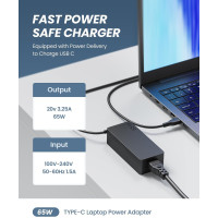 Зарядное устройство Polerty USB C/TYPE C мощностью 65 Вт (my-8073)