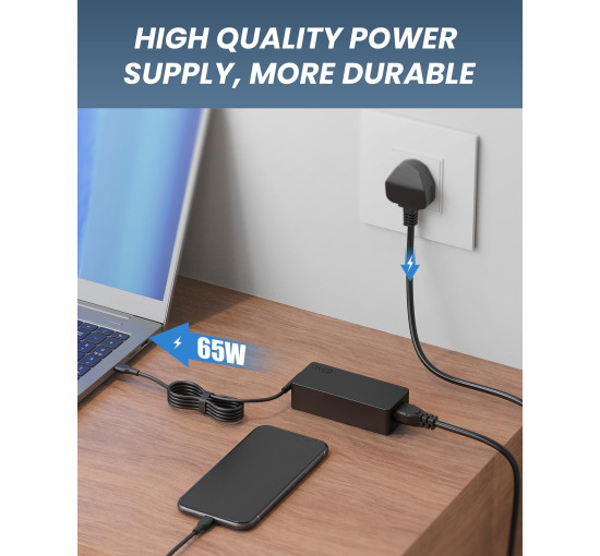 Зарядное устройство Polerty USB C/TYPE C мощностью 65 Вт (my-8073)