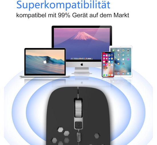 Беспроводная Bluetooth-мышь AE WISH ANEWISH черный (my-6138)