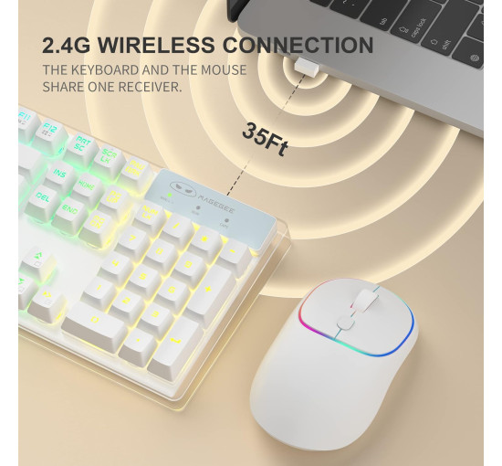 Бездротова ігрова клавіатура та миша в комплекті MageGee V550 2.4G (my-6048)
