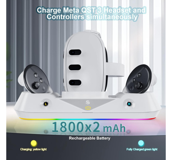 Магнитная зарядная станция YipuVR для Oculus/Meta Quest 3 (my-6039)