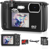 Цифрова камера Weochi 4K 64MP для фотозйомки чорна (my-8024)