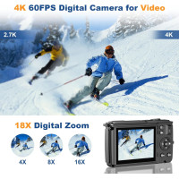 Цифровая камера Weochi 4K 64MP для фотосъемки черная (my-8024)