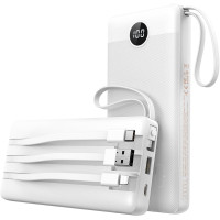 Повербанк VEEKTOMX 20000 mAh з 5 вихідними портами та світлодіодним дисплеєм білий (my-6052)