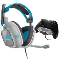 Проводная игровая гарнитура ASTRO A40 + MixAmp M80 серая/синяя Б/У (my-8092)