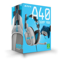 Проводная игровая гарнитура ASTRO A40 + MixAmp M80 серая/синяя Б/У (my-8092)