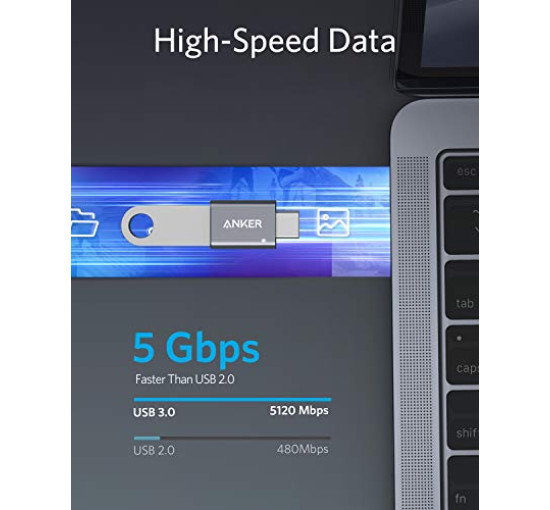 Высокоскоростной адаптер Anker для передачи данных, адаптер USB-C - USB 3.0  (my-8090)