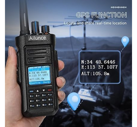 Рация двухдиапазонная Retevis Ailunce HD2 портативное любительское радио с GPS (my-8017)